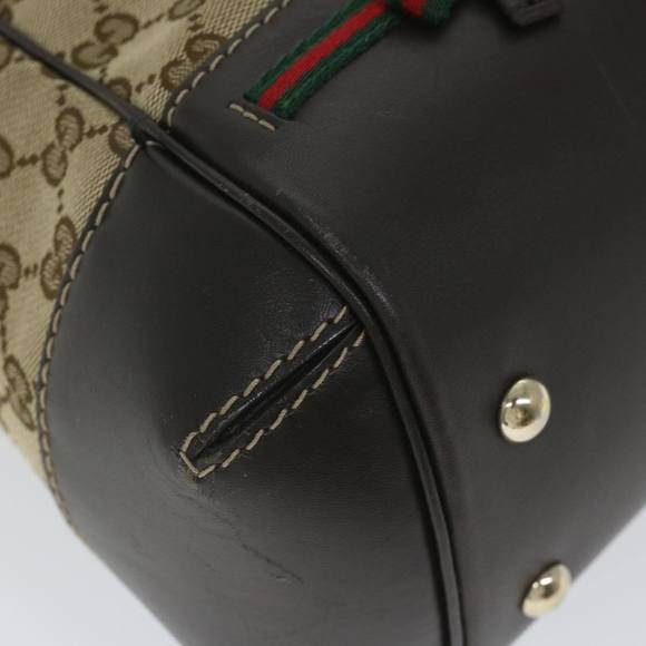 GUCCI GG Canvas Web Sherry Line Hand Bag Beige Red Green 269894 Auth 58043 - Picture 15 of 16